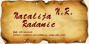 Natalija Radanić vizit kartica